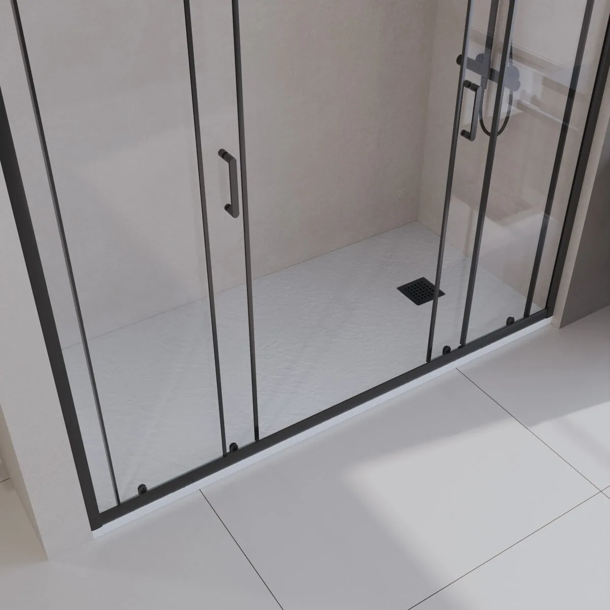 фото Душевой поддон из искусственного мрамора с сифоном BelBagno UNO TRAY-MR-UNO-AH-170/80-35-W-NO 