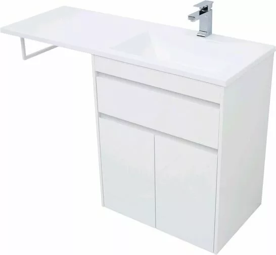 фото Тумба с раковиной Aquanet Токио 130 R белый (напольная, 1 ящик, 2 дверцы) арт. 00239216 