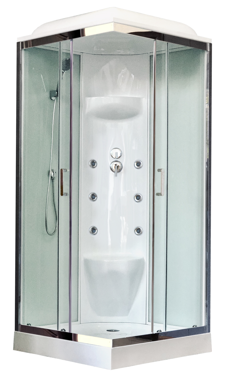 картинка Душевая кабина Royal Bath 80HP7-WT-CH (белое/прозрачное) 80x80x217 