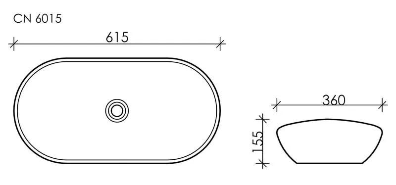 картинка Накладная раковина Ceramicanova Element CN6015 цвет белый 62х36 см 