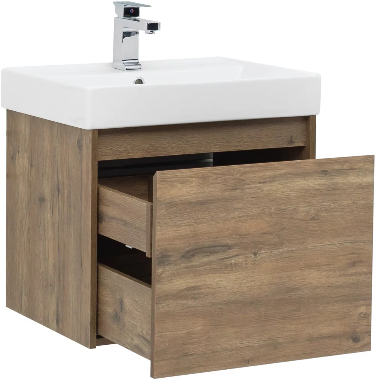 фото Тумба с раковиной Aquanet Nova Lite 60 дуб рустикальный (1 ящик) арт. 00254694 