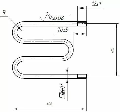 картинка Полотенцесушитель водяной Aquanet М Серия-1" ПП 500x400, с 2 полками 