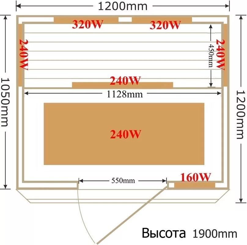 картинка Инфракрасная сауна SaunaMagic Classic CS Mini (120х105) 