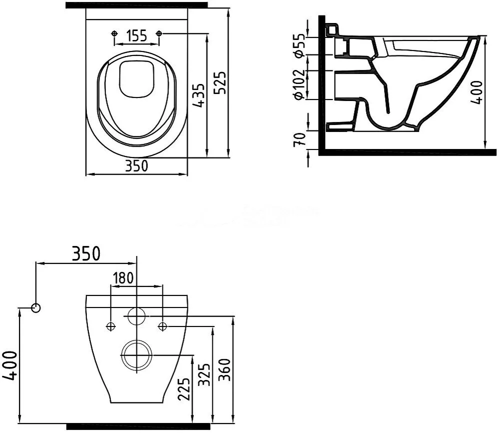 картинка Унитаз подвесной Bien HARMONY безободковый с биде и встроенным смесителем, сиденье микролифт 