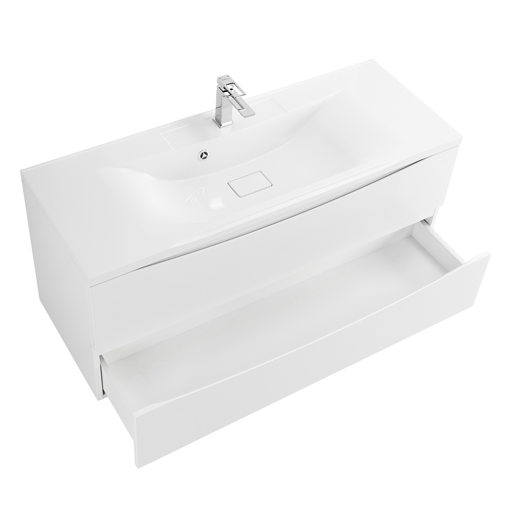 фото Тумба с раковиной подвесная BelBagno MARINO 120 Bianco Opaco, раковина белая 