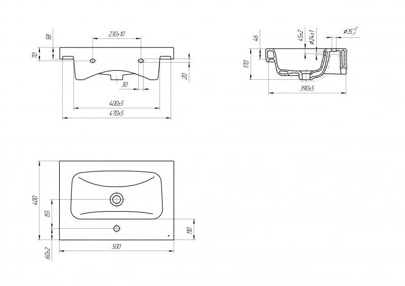 картинка Раковина Cersanit MODUO 50 