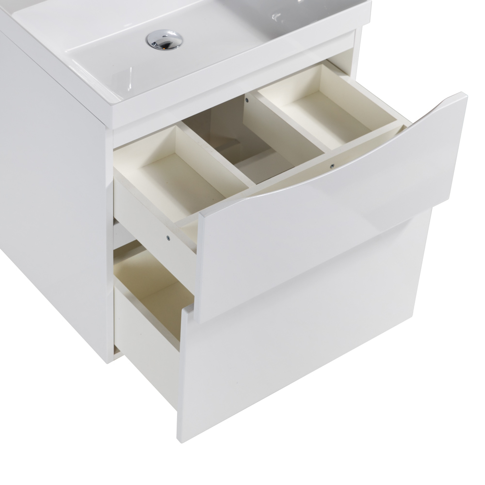 фото Тумба с раковиной подвесная BelBagno MARINO-H60 70 Bianco Lucido, раковина белая 