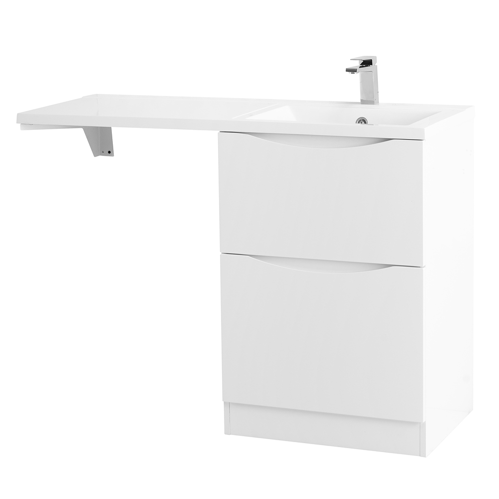 фото Тумба с раковиной напольная BelBagno LAVANDERIA-58/120-R Bianco Lucido, раковина белая 