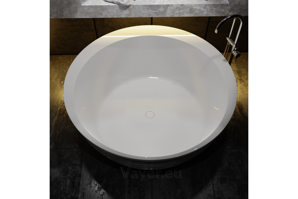 картинка Акриловая ванна Vayer Boomerang D1600 с каркасом и слив-переливом 