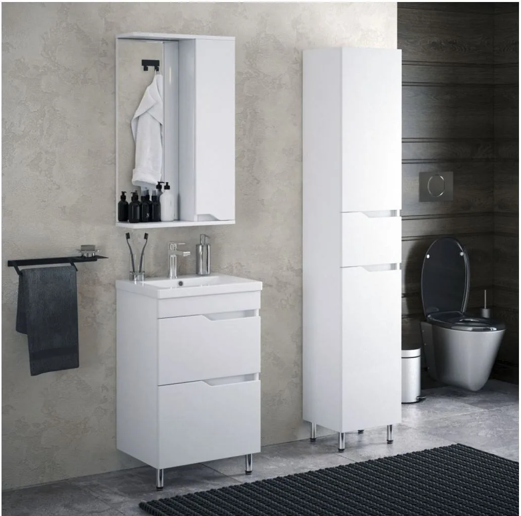 фото Тумба Corozo напольная Теона 50 Z2 белая Сомо 50-Стандарт 50-Фостер 50 