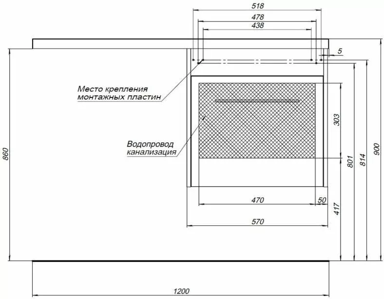 фото Тумба с раковиной Aquanet Августа 120 R белый арт. 00239782 