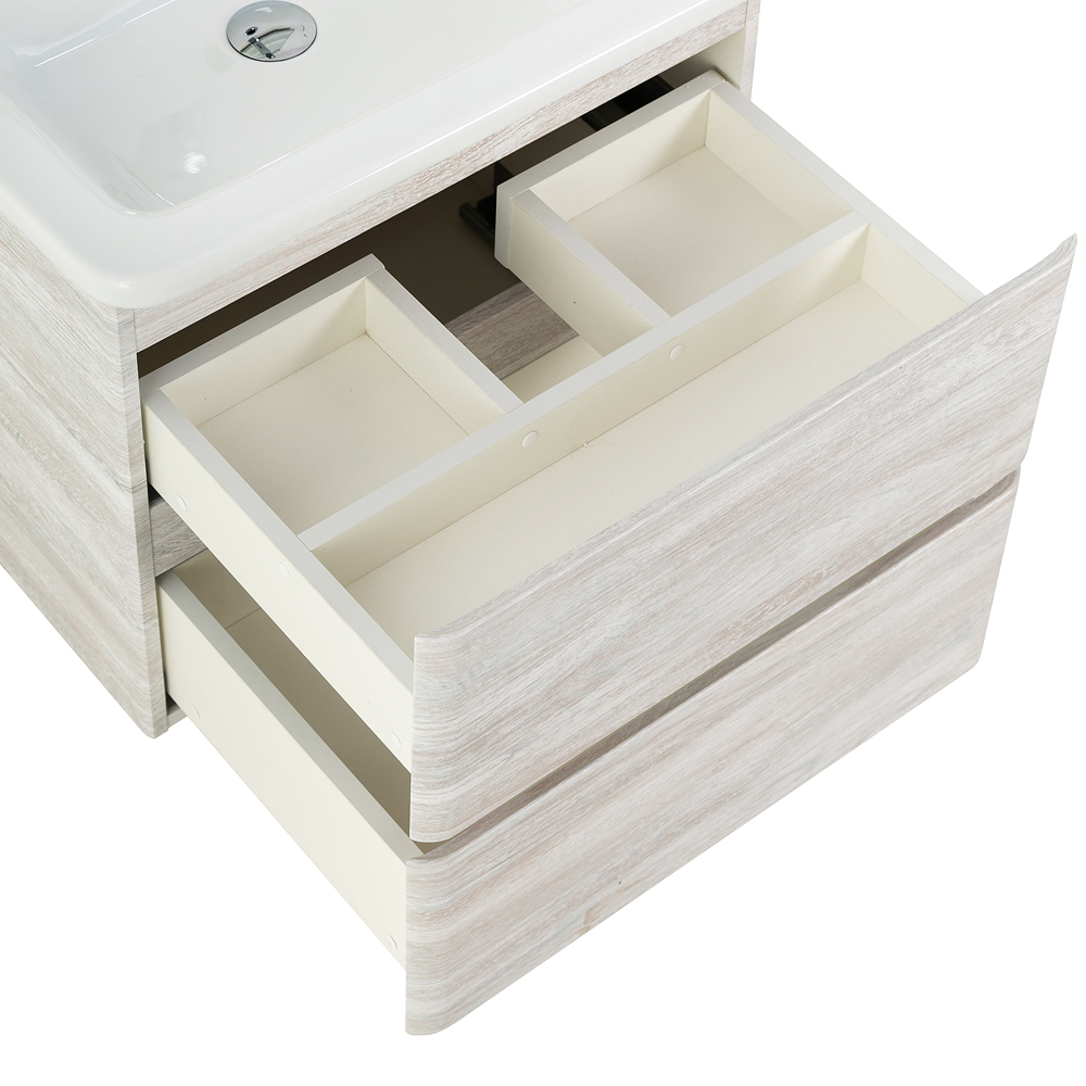 фото Тумба с раковиной подвесная BelBagno ALBANO-CER 50 Rovere Vintage Bianco, раковина белая 