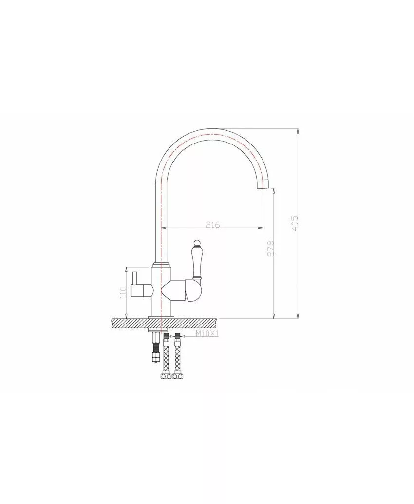 картинка Смеситель для кухонной мойки ZORG Sanitary ZR 317 YF-33 
