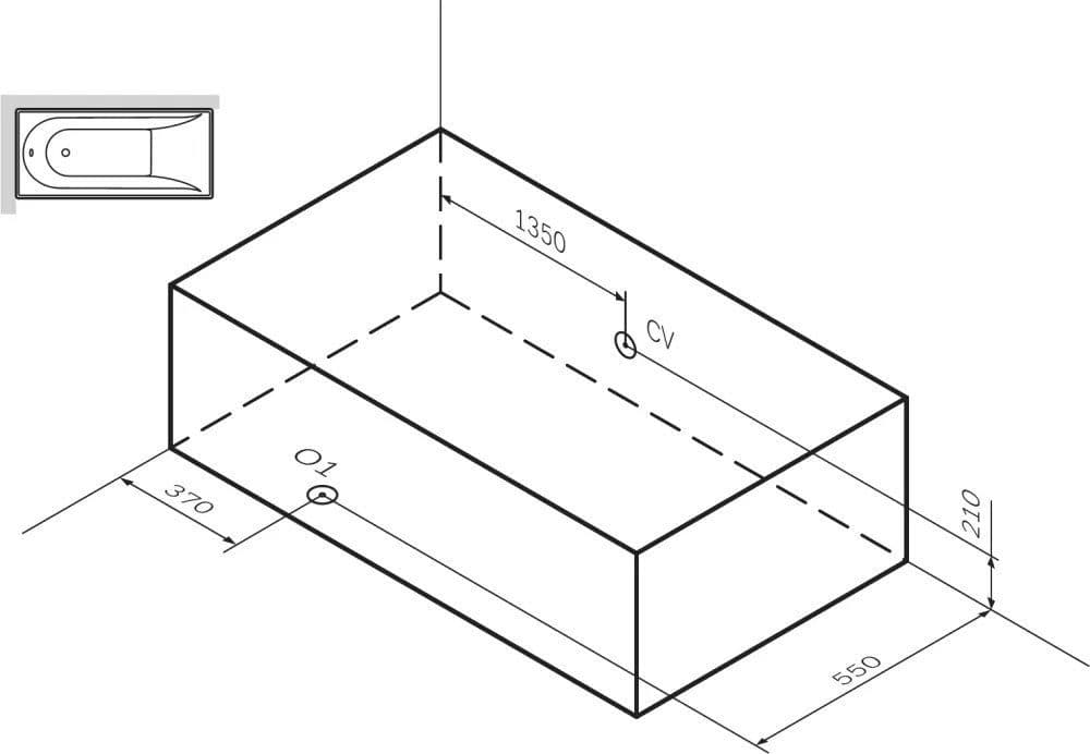 картинка Акриловая ванна AM.PM Like 170x70 с каркасом W80A-170-070W-R 