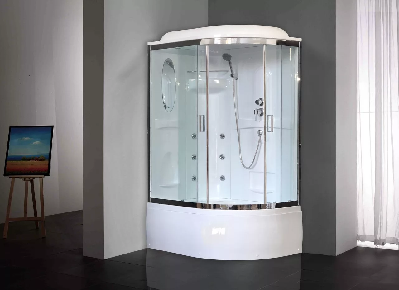 картинка Душевая кабина Royal Bath 8120BK2-T-CH (прозрачное) левая 120x80x217 