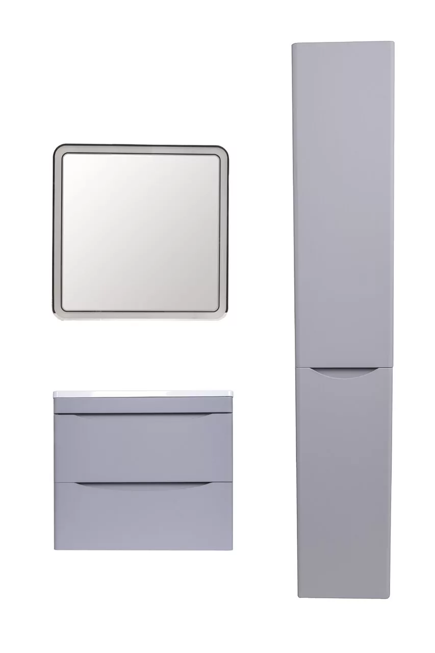 фото Тумба подвесная Style Line Бергамо мини 60 2 ящика Люкс антискрейтч серый PLUS 