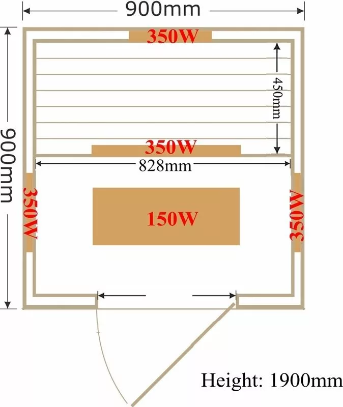 картинка Инфракрасная сауна SaunaMagic Glass RCS Micro (90х90) 