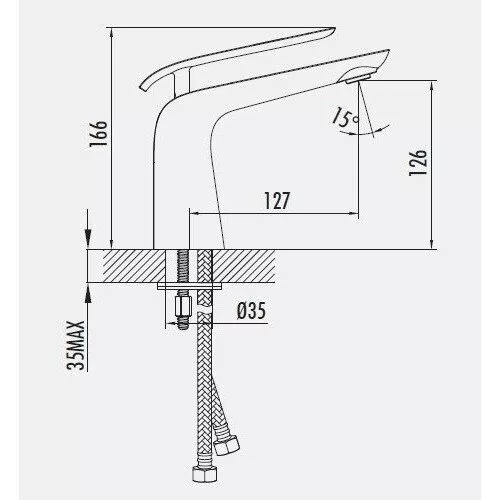 картинка Смеситель для раковины Creavit Bloom BL1511-B, белый 