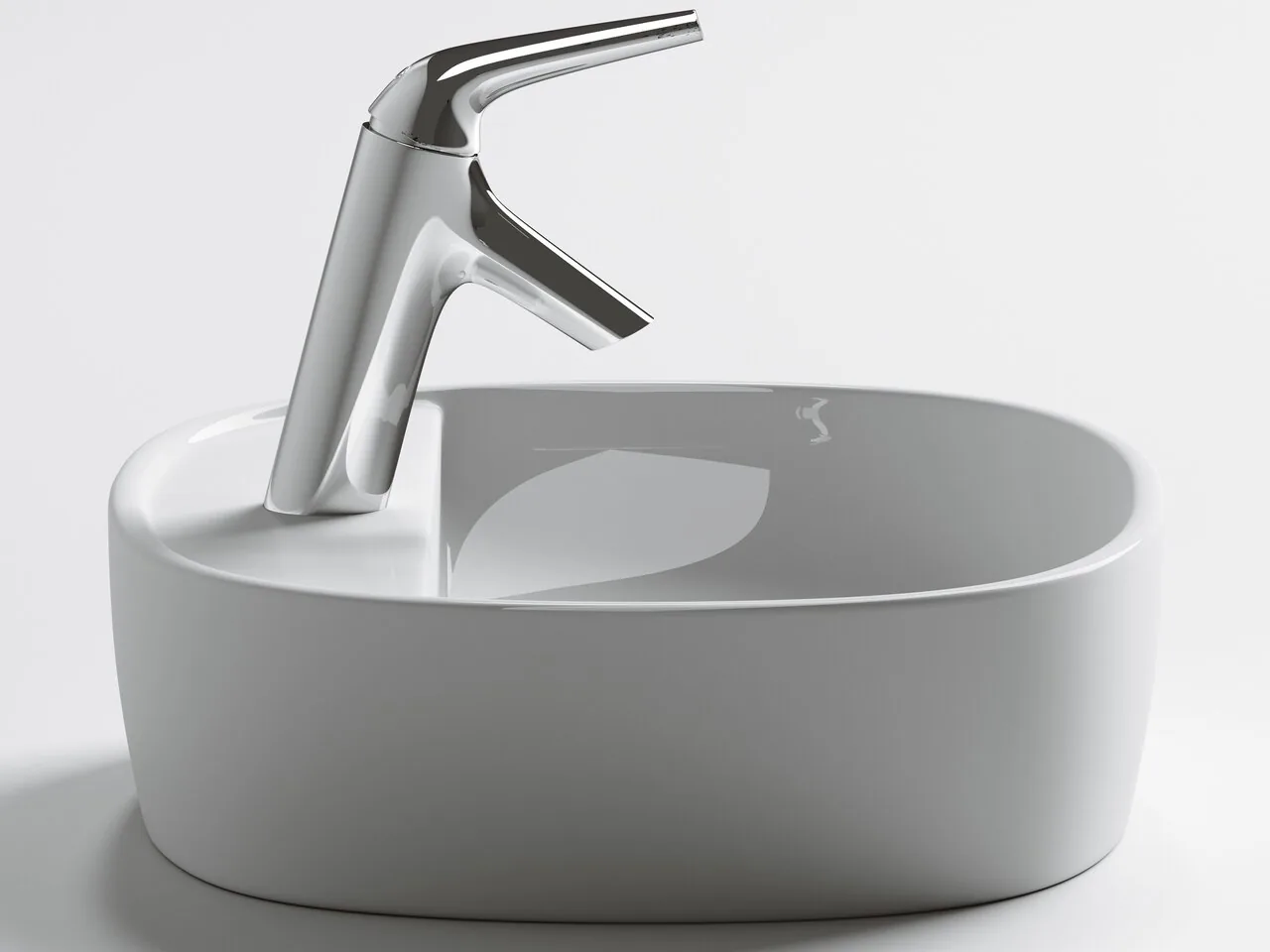 картинка Накладная раковина Ceramicanova Element CN6036 цвет белый 50х38 см 