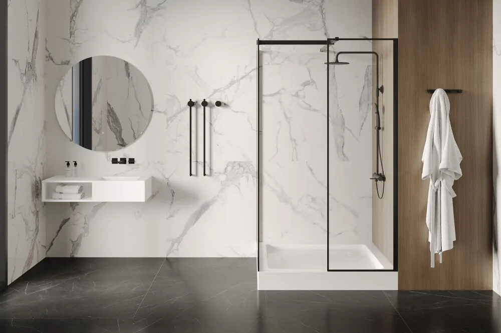 фото Душевой поддон ABBER AD3D100 100х100 квадратный акриловый белый 