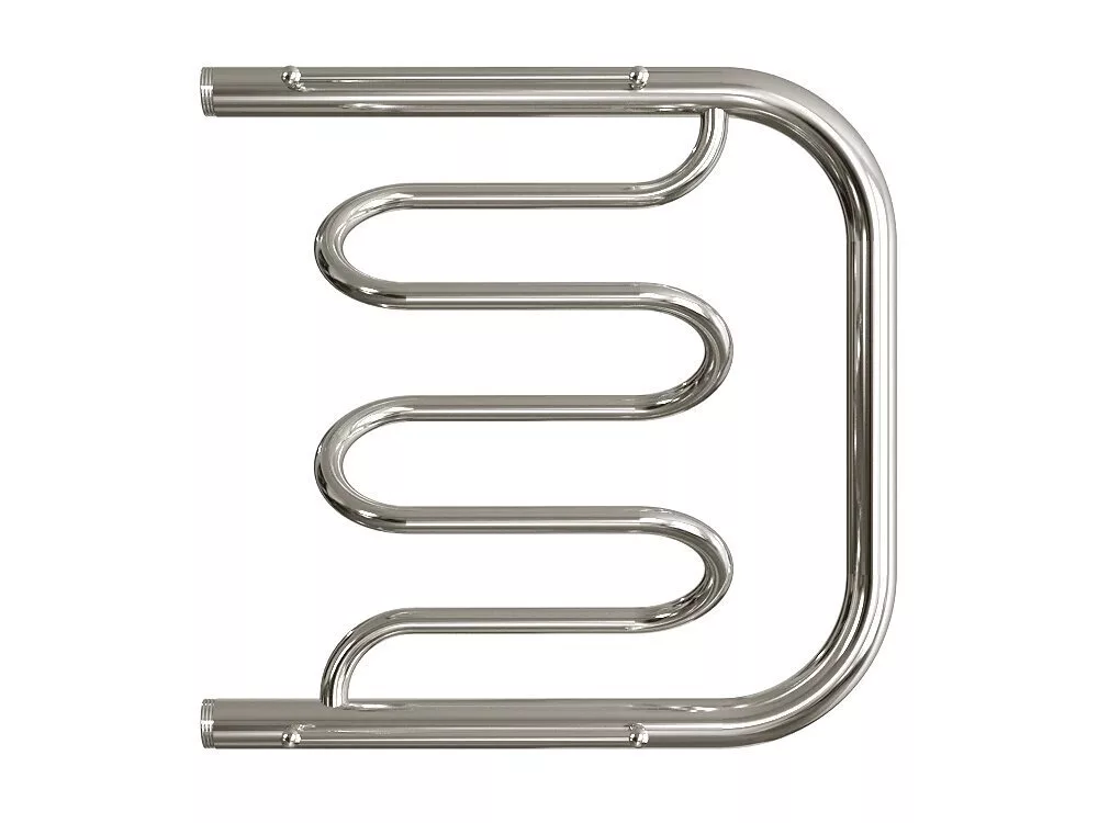 картинка Полотенцесушитель Двин Dw 50/50 1"-1/2" С полкой Водяной К0, Полированный (4627085930860) 