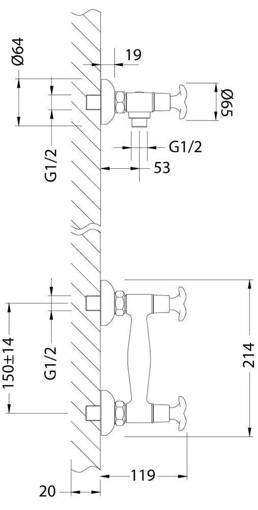 картинка Смеситель Lemark Flora для душа LM0103C 