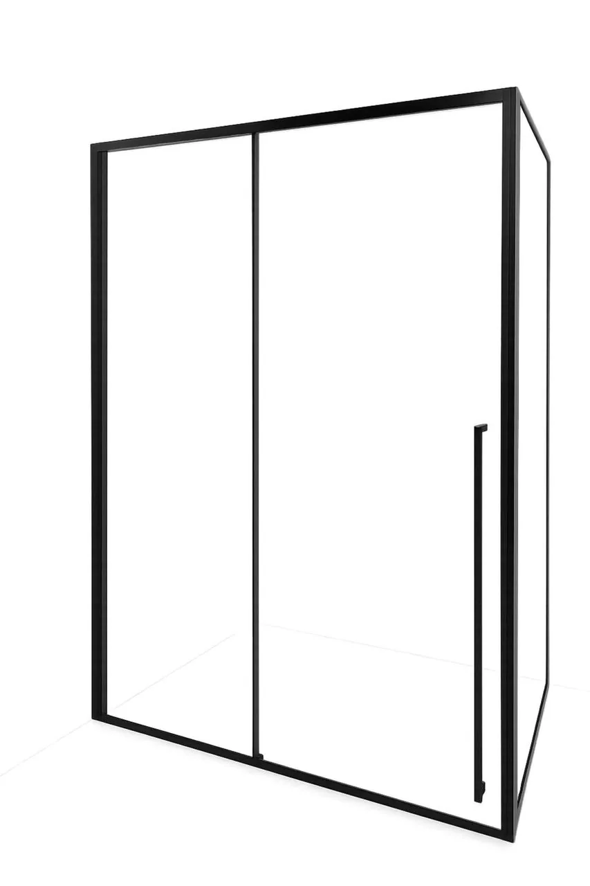 фото Душевая дверь Timo TDSS-120/03C-8R 1200х2000 профиль черный + торцевое стекло TSS-900/03C-8 900х2000 