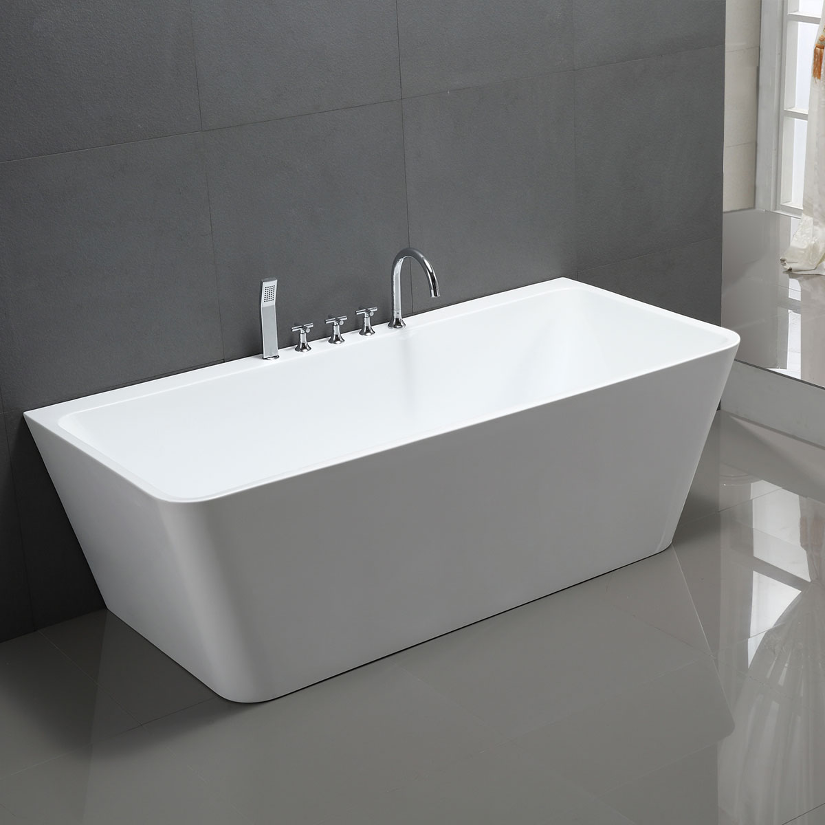 картинка Акриловая ванна Vincea VBT-425-1700 170х80х60, цвет белый, слив-перелив в комплекте, белый 