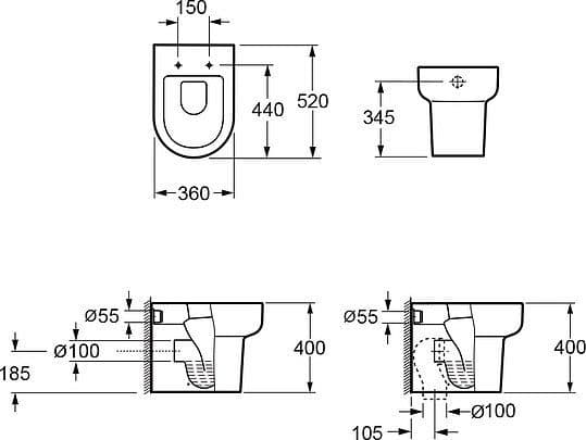 картинка Унитаз приставной Grossman Elegance GR-PR3015 