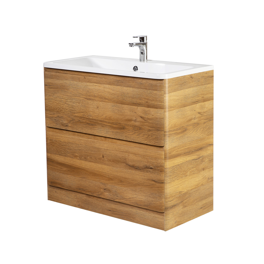 фото Тумба с раковиной напольная BelBagno ALBANO 90 Rovere Rustico, раковина белая 