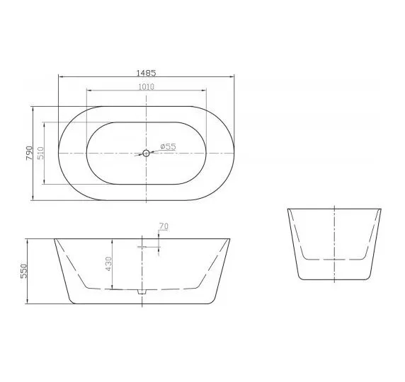 картинка Акриловая ванна BelBagno BB306-1485 