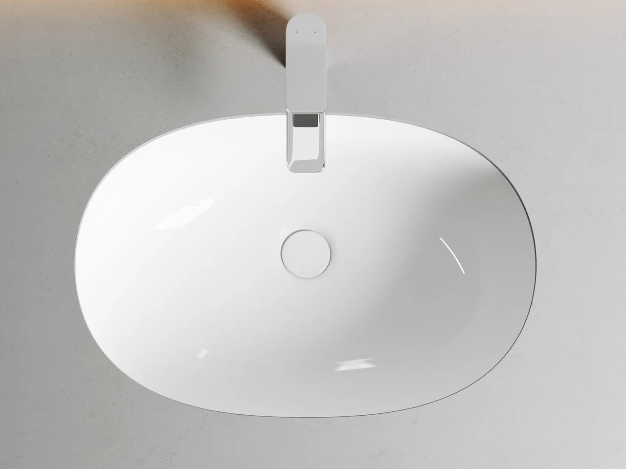 картинка Встраиваемая раковина Ceramicanova Element CN6044 цвет белый 56.5х38.5 см 
