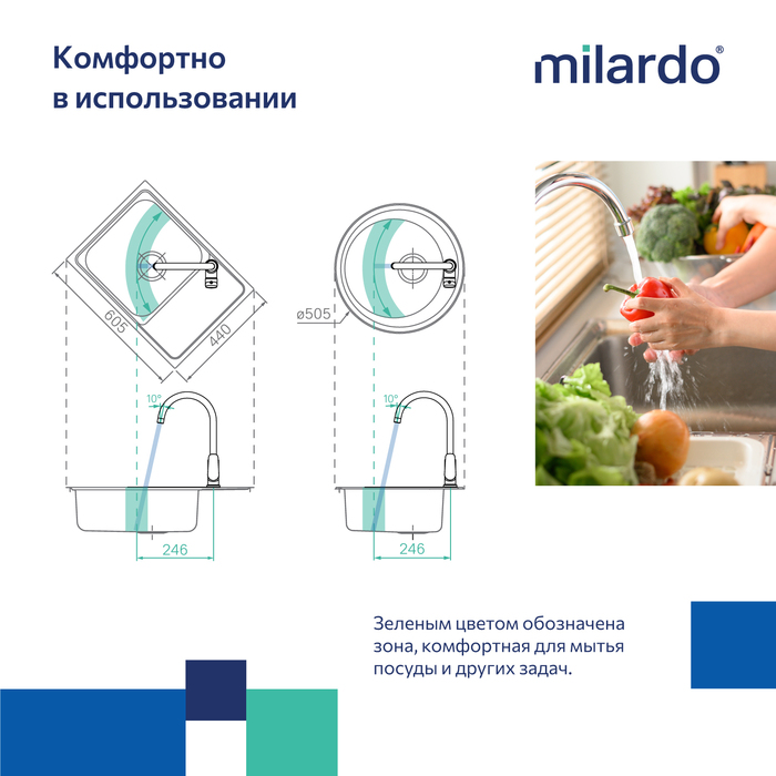картинка Смеситель для кухни Milardo RORBLFJM05 