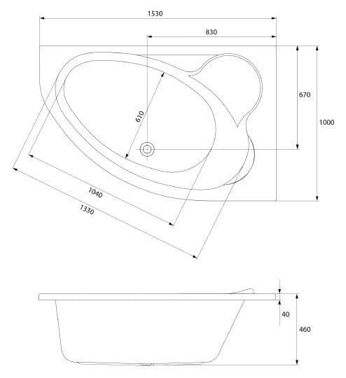 картинка Акриловая ванна Cersanit Kaliope 153 R 