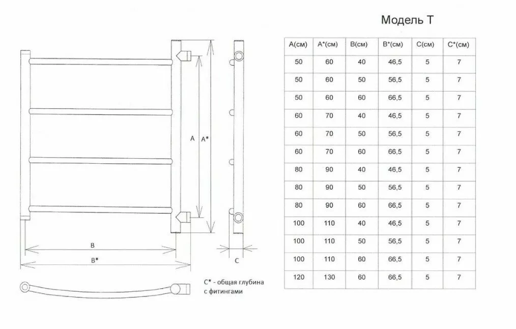 картинка Полотенцесушитель Двин TL 50/50 Водяной полн.высота 60 см. / 1"-1/2" К2 выход 1" Полированный (4627086030675) 