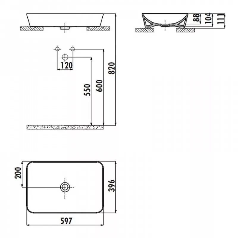 фото Тумба с раковиной Creavit Pion Plus 70 PN0070.01.BGR+UL060.6 