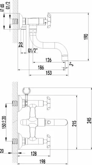 картинка Смеситель для ванны Lemark Practica LM7512C 