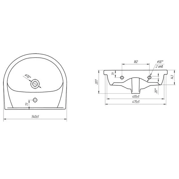 фото Тумба Stella Polar Концепт 55 с раковиной Эрика 55 