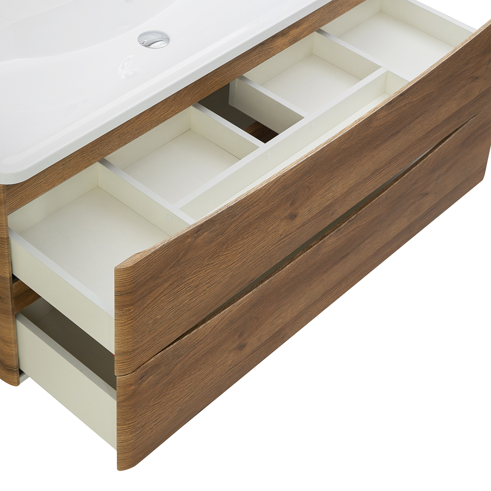 фото Тумба с раковиной подвесная BelBagno ACQUA 120 Rovere Rustico, раковина белая 
