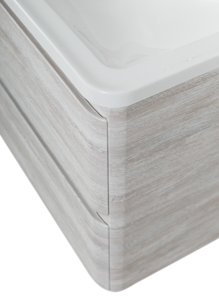 фото Тумба с раковиной подвесная BelBagno ALBANO 100 Rovere Vintage Bianco, раковина белая 