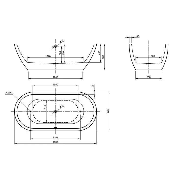 картинка Акриловая ванна Knief Form отдельностоящая 
