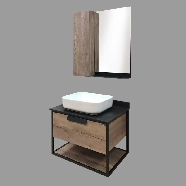 фото Тумба с раковиной Comforty Кёльн 75 дуб темный 
