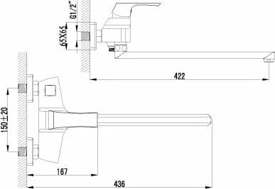 картинка Смеситель для ванны Lemark Unit LM4517C 