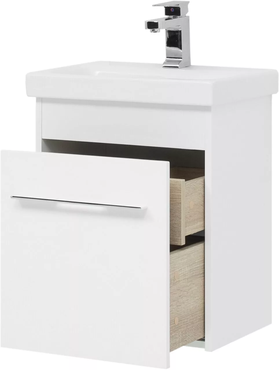 фото Тумба с раковиной Aquanet Августа 50 (Moduo Slim) белый арт. 00254069 