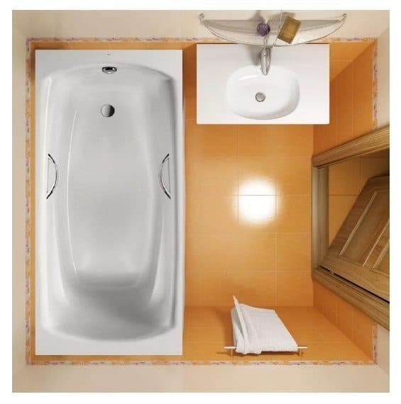 картинка Стальная ванна Roca Swing 170 см с ручками 291109000 хром и ножками 291021000 