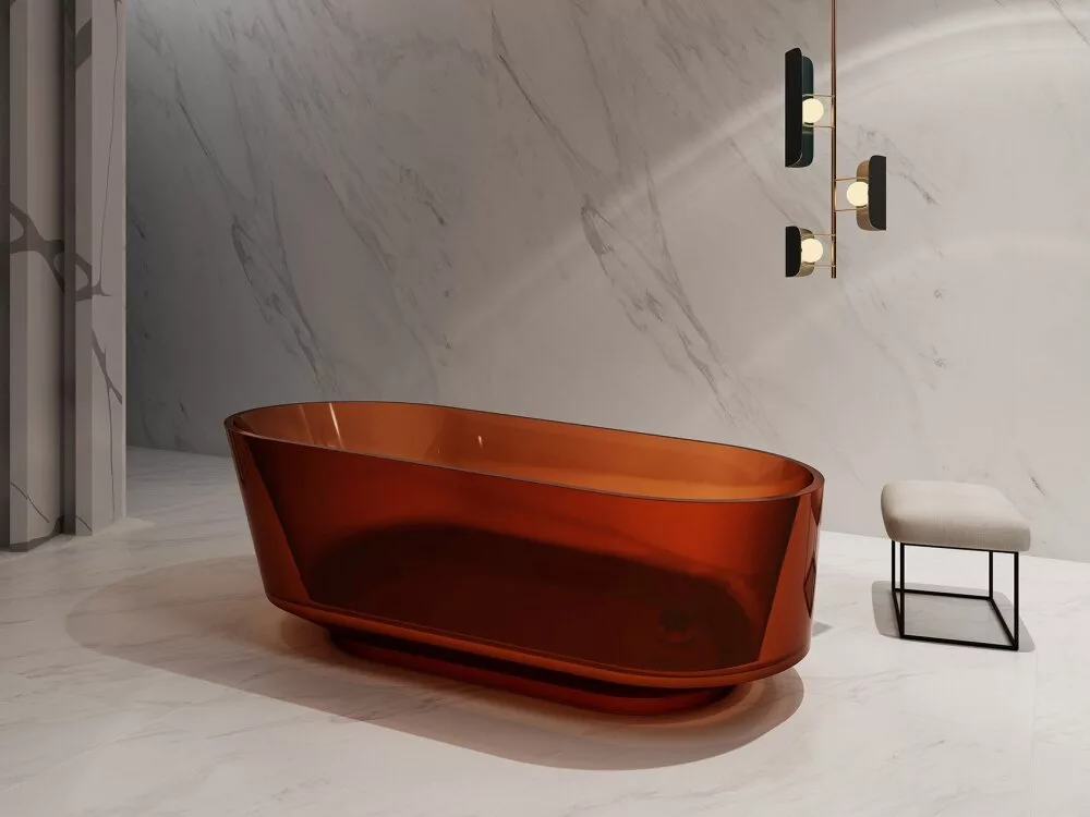 картинка Прозрачная ванна ABBER Kristall AT9706Opal коричневая 