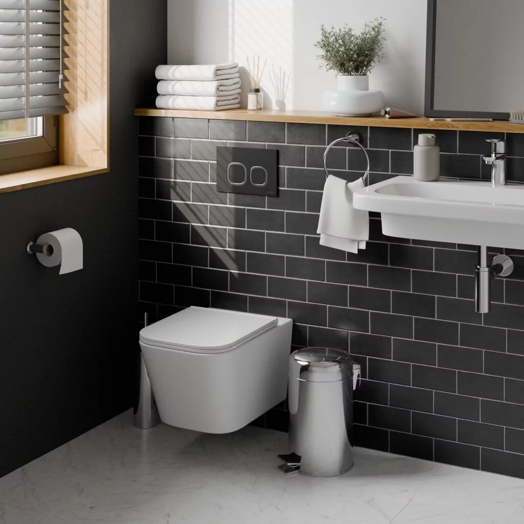 картинка Комплект 3 в 1 IBERICA BLANCA инсталляция с унитазом TOLEDO ALTO IB.TLA.231.1B1 клавишей черный матовый ESTI-Q IB.B083.002.000 