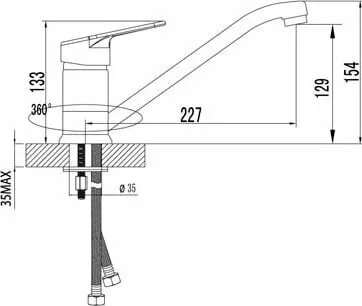 картинка Смеситель для кухонной мойки Lemark Luna LM4104C 