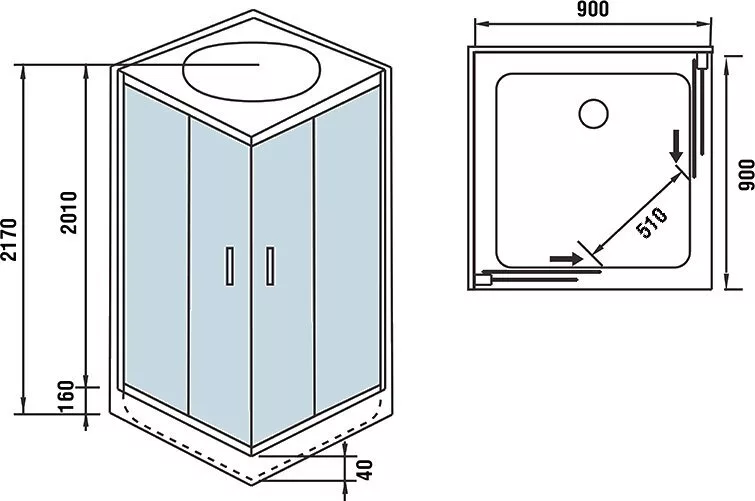 картинка Душевая кабина WeltWasser WW500 LAINE 904 