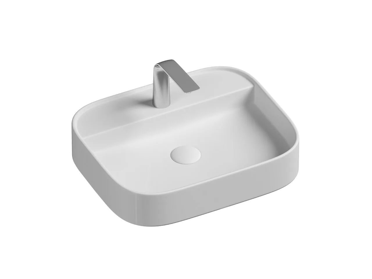 картинка Накладная раковина Ceramicanova Element CN6034 цвет белый 55х45 см 